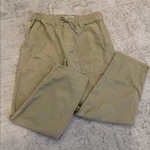 Madewell Pants Womens S Cotton Tan Trousers Drawstring & Pockets Straight Leg